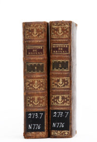 Dorsi di libri con titolo e fregi impressi in oro